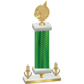 Premium Single Green Carbon Fiber Victory Volleyball Trophy