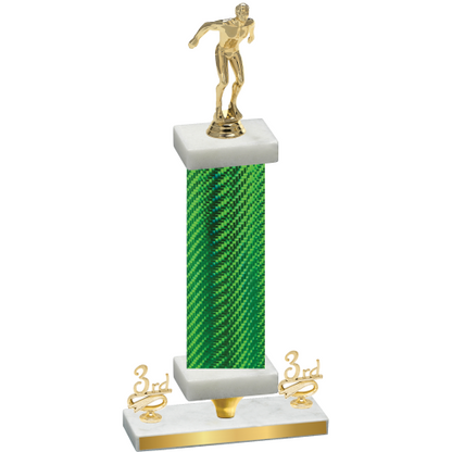 Premium Single Green Carbon Fiber Third Place Swimming Trophy