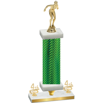 Premium Single Green Carbon Fiber Fourth Place Tennis Trophy