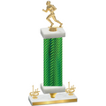 Premium Single Green Carbon Fiber First Place Football Trophy