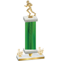 Premium Single Green Carbon Fiber Third Place Football Trophy
