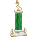 Premium Single Green Carbon Fiber Victory Football Trophy