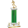 Premium Single Green Carbon Fiber Year Football Trophy