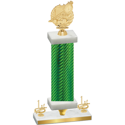 Premium Single Green Carbon Fiber First Place Swimming Trophy