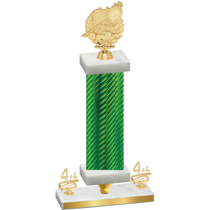 Premium Single Green Carbon Fiber Fourth Place Swimming Trophy