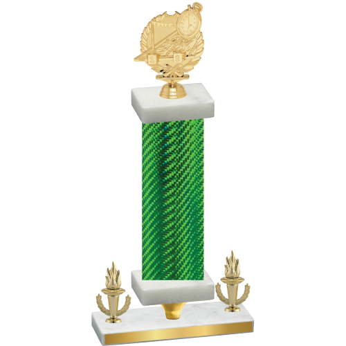 Premium Single Green Carbon Fiber Victory Swimming Trophy