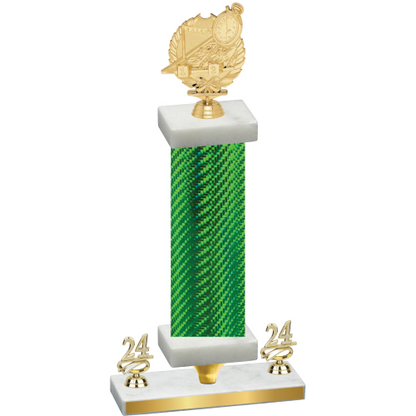 Premium Single Green Carbon Fiber Year Swimming Trophy