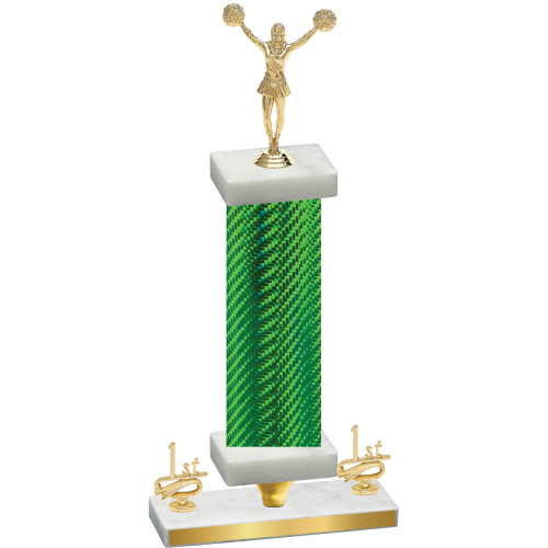 Premium Single Green Carbon Fiber First Place Cheerleading Trophy