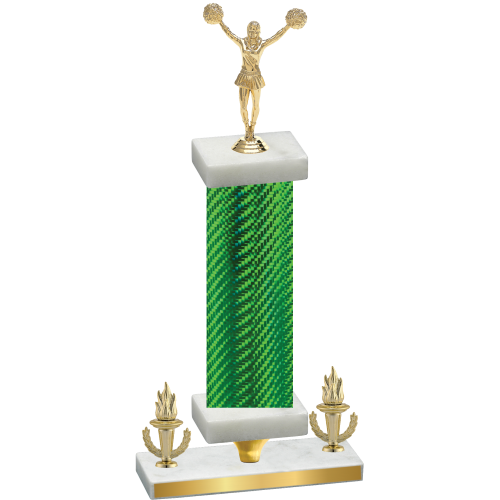 Premium Single Green Carbon Fiber Victory Cheerleading Trophy