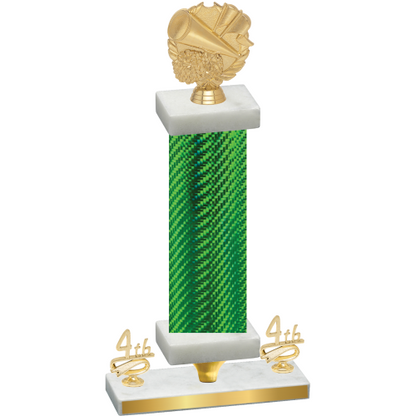 Premium Single Green Carbon Fiber Fourth Place Cheerleading Trophy