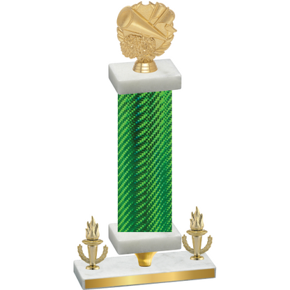 Premium Single Green Carbon Fiber Victory Cheerleading Trophy