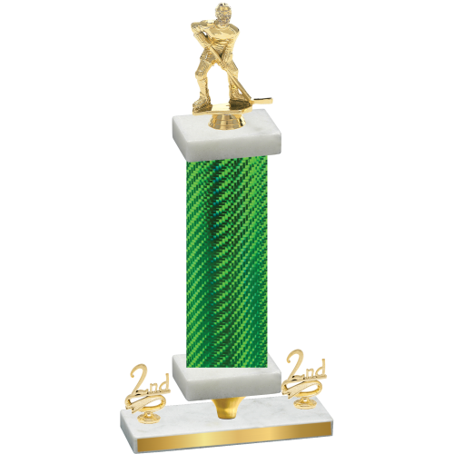 Premium Single Green Carbon Fiber Second Place Hockey Trophy