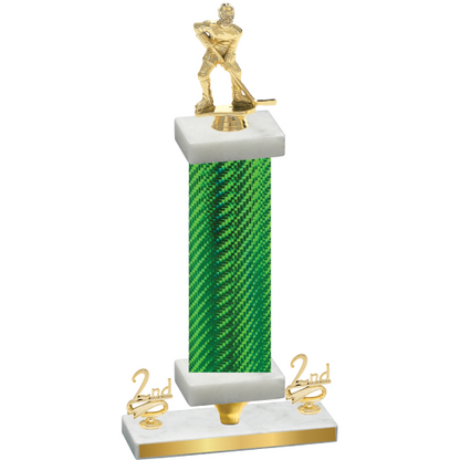 Premium Single Green Carbon Fiber Second Place Hockey Trophy