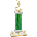 Premium Single Green Carbon Fiber First Place Lacrosse Trophy