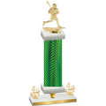 Premium Single Green Carbon Fiber Fourth Place Lacrosse Trophy