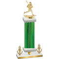 Premium Single Green Carbon Fiber Victory Lacrosse Trophy