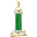Premium Single Green Carbon Fiber First Place Lacrosse Trophy
