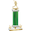 Premium Single Green Carbon Fiber Second Place Lacrosse Trophy