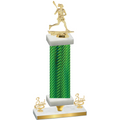 Premium Single Green Carbon Fiber Third Place Lacrosse Trophy