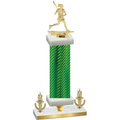 Premium Single Green Carbon Fiber Victory Lacrosse Trophy
