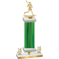 Premium Single Green Carbon Fiber Year Lacrosse Trophy