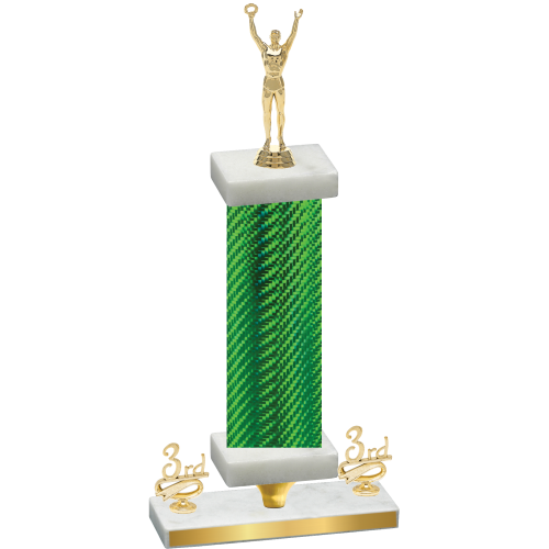 Premium Single Green Carbon Fiber Third Place Victory Trophy
