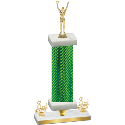 Premium Single Green Carbon Fiber Third Place Victory Trophy