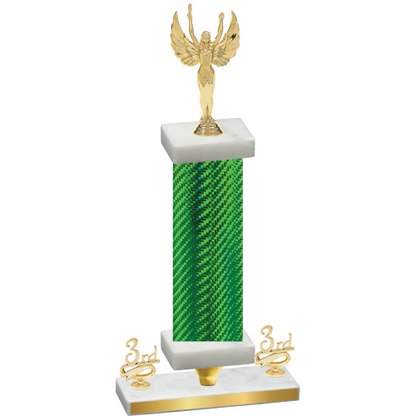 Premium Single Green Carbon Fiber Third Place Victory Trophy