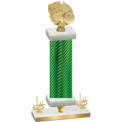 Premium Single Green Carbon Fiber First Place Basketball Trophy