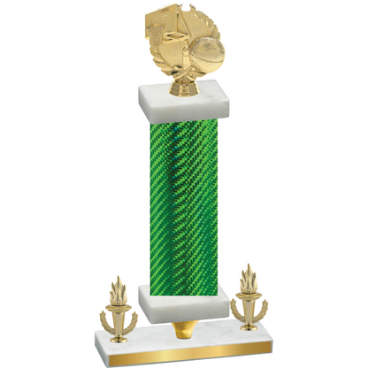 Premium Single Green Carbon Fiber Victory Basketball Trophy