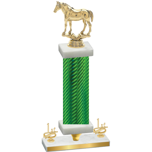 Premium Single Green Carbon Fiber First Place Horses Trophy