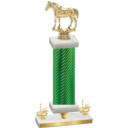 Premium Single Green Carbon Fiber First Place Horses Trophy