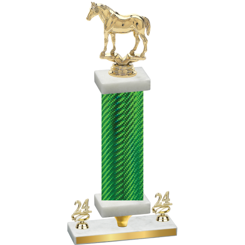 Premium Single Green Carbon Fiber Year Horses Trophy