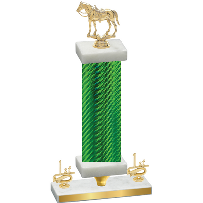 Premium Single Green Carbon Fiber First Place Horses Trophy