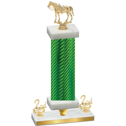 Premium Single Green Carbon Fiber Second Place Horses Trophy