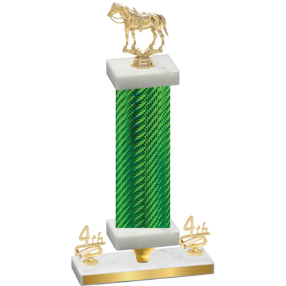 Premium Single Green Carbon Fiber Fourth Place Horses Trophy