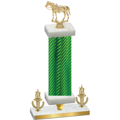 Premium Single Green Carbon Fiber Victory Horses Trophy