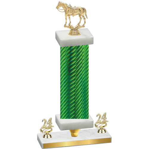 Premium Single Green Carbon Fiber Year Horses Trophy