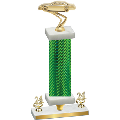 Premium Single Green Carbon Fiber Year Cars Trophy