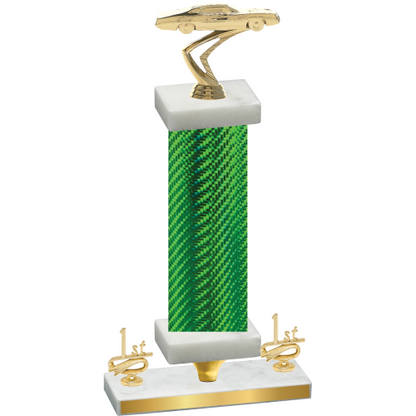 Premium Single Green Carbon Fiber First Place Cars Trophy