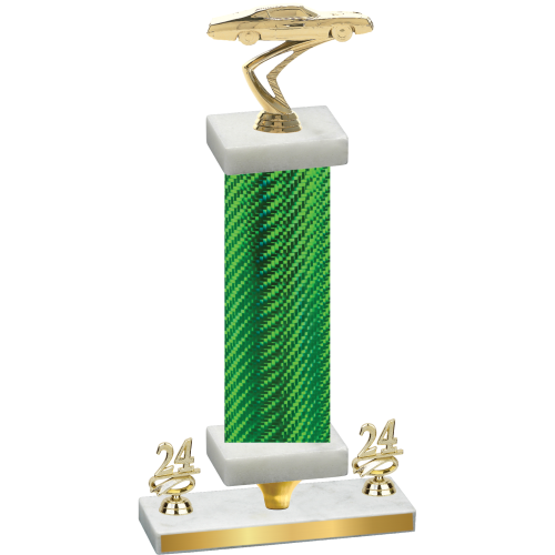 Premium Single Green Carbon Fiber Year Cars Trophy
