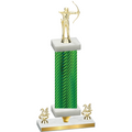 Premium Single Green Carbon Fiber Year Archery Trophy