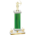 Premium Single Green Carbon Fiber First Place Archery Trophy