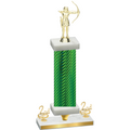 Premium Single Green Carbon Fiber Second Place Archery Trophy