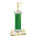 Premium Single Green Carbon Fiber Third Place Archery Trophy