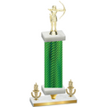 Premium Single Green Carbon Fiber Victory Archery Trophy
