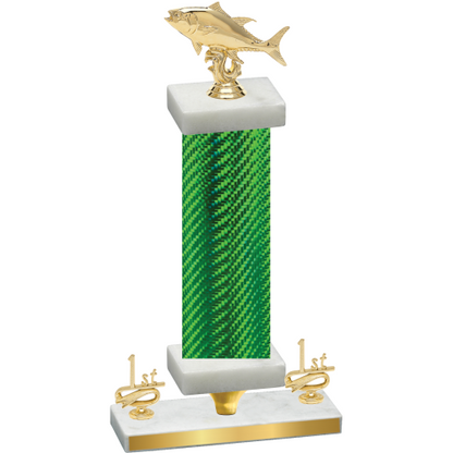 Premium Single Green Carbon Fiber First Place Fishing Trophy