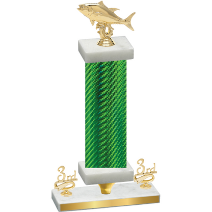 Premium Single Green Carbon Fiber Third Place Fishing Trophy