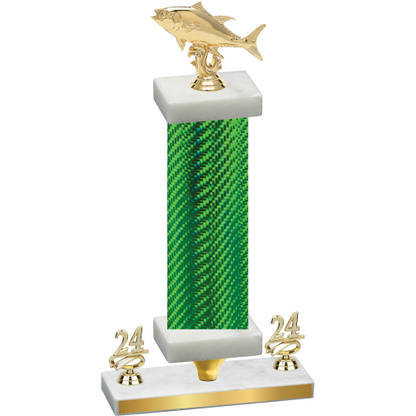 Premium Single Green Carbon Fiber Year Fishing Trophy