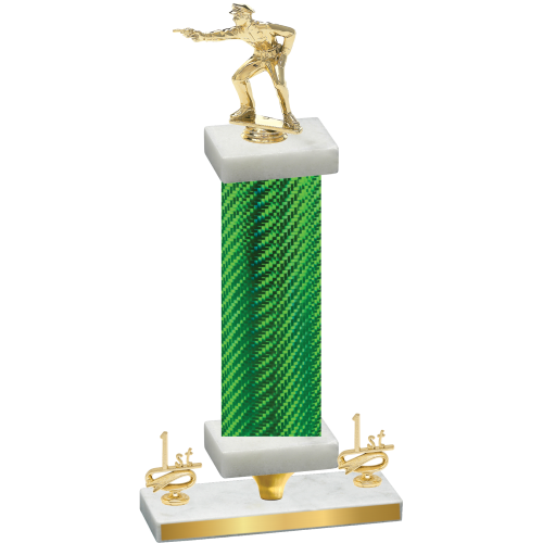 Premium Single Green Carbon Fiber First Place Shooter Trophy